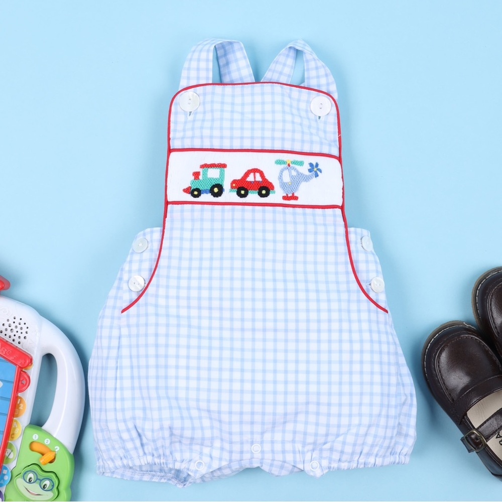 NEW Boy’s Hand Smocked Vehicle Bubble